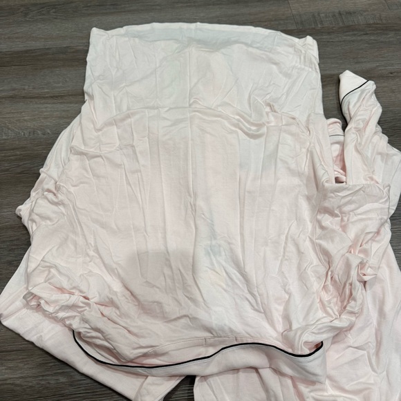 Eberjey Gisele Long PJ Sorbet Pink Black Pajamas Set - Picture 7 of 9